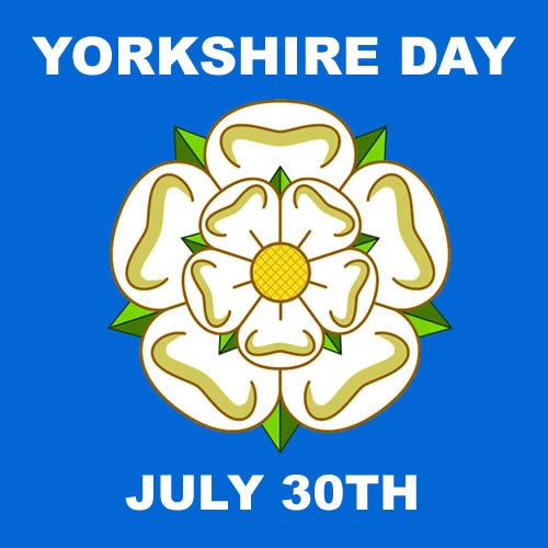 Yorkshire rose on a blue flag